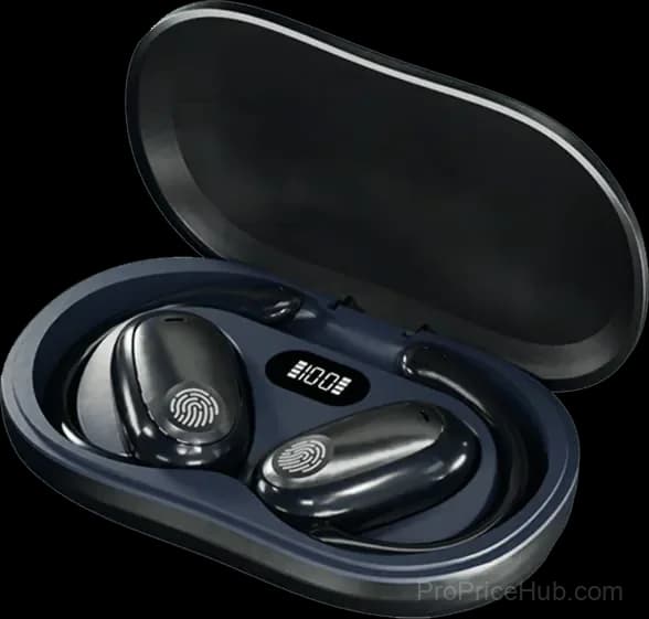 Sporty Hanging Ear Bluetooth Earphones, Black - View 1