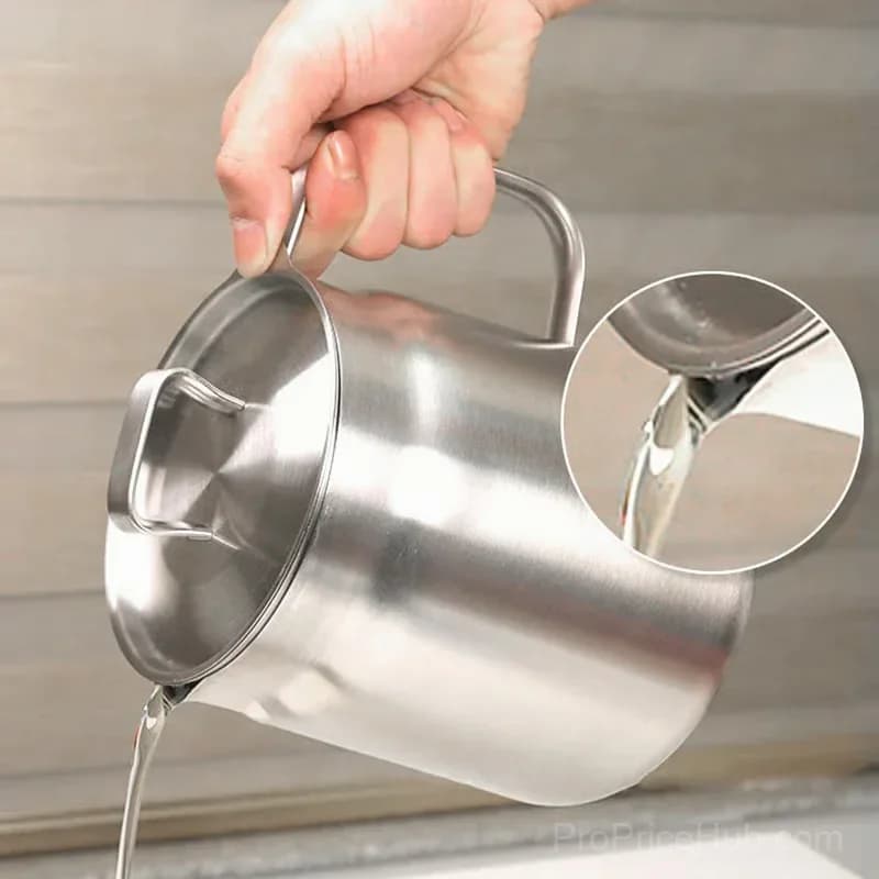 1.5L 304 Stainless Steel Oil Filter Pot with Strainer Net - View 2
