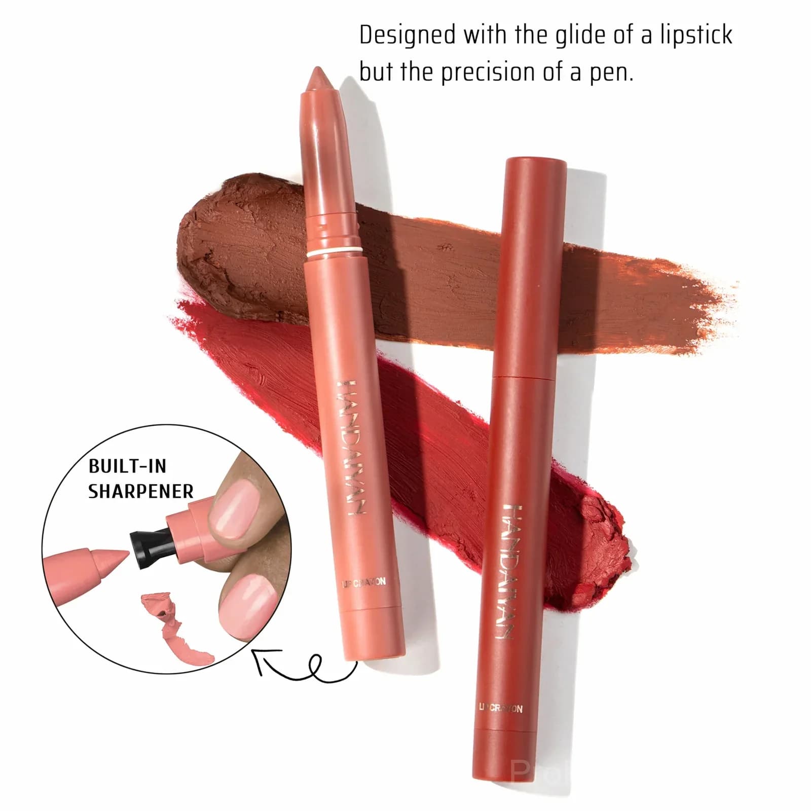 Matte Lipstick Pencil, Rotating & Sharpenable - Apricot - View 2