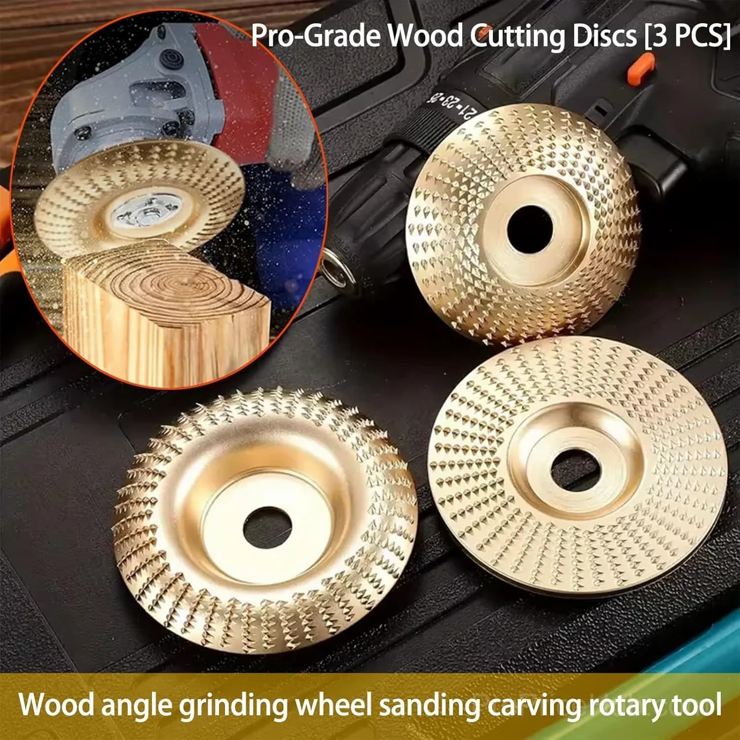 Heavy-Duty Wood Carving Disc Set (3PCS) - View 2