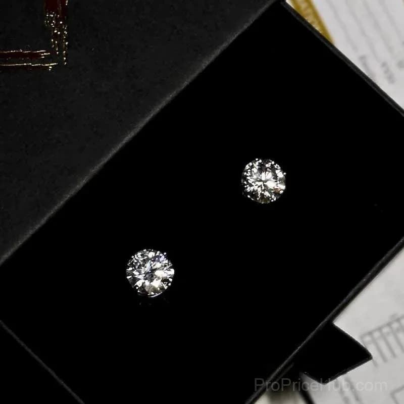 Classic 4-Prong Moissanite Earrings - View 4