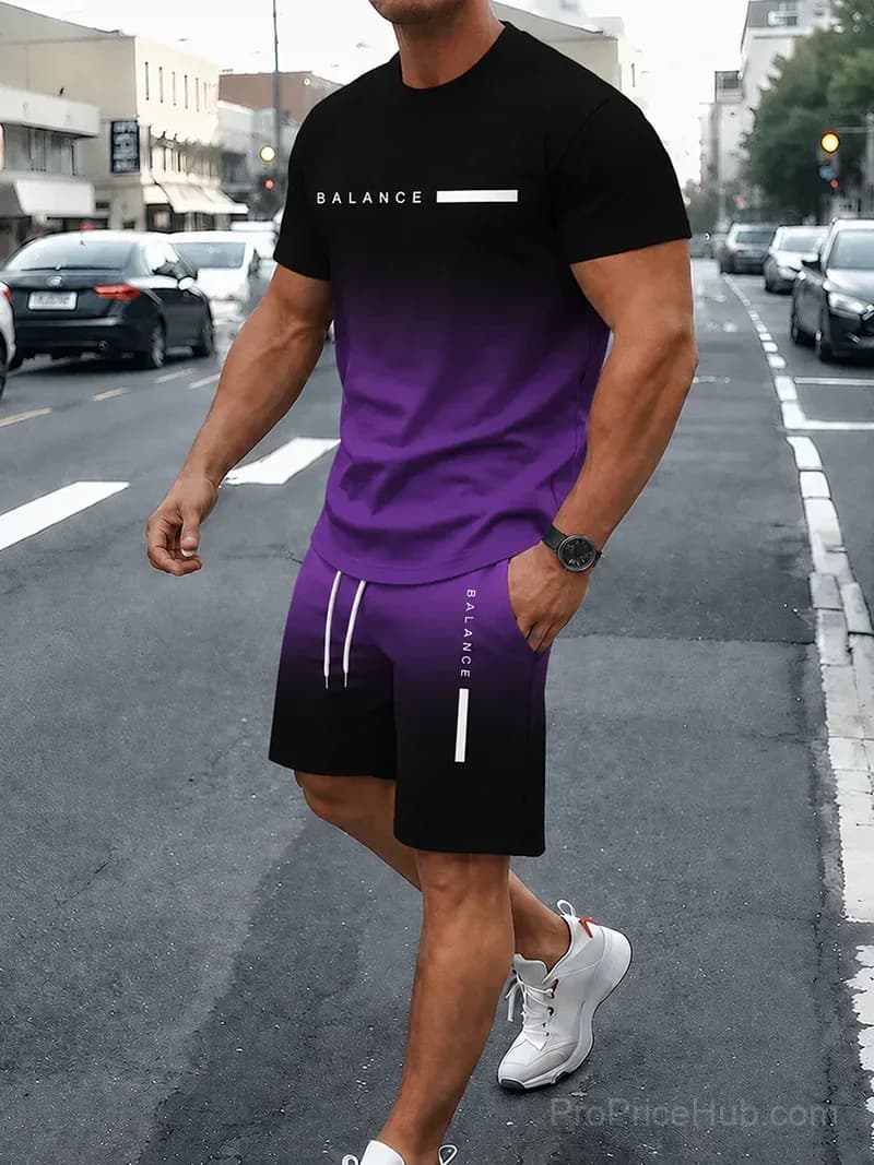 Men's Gradient Fitness 2-Piece Activewear Set - View 12