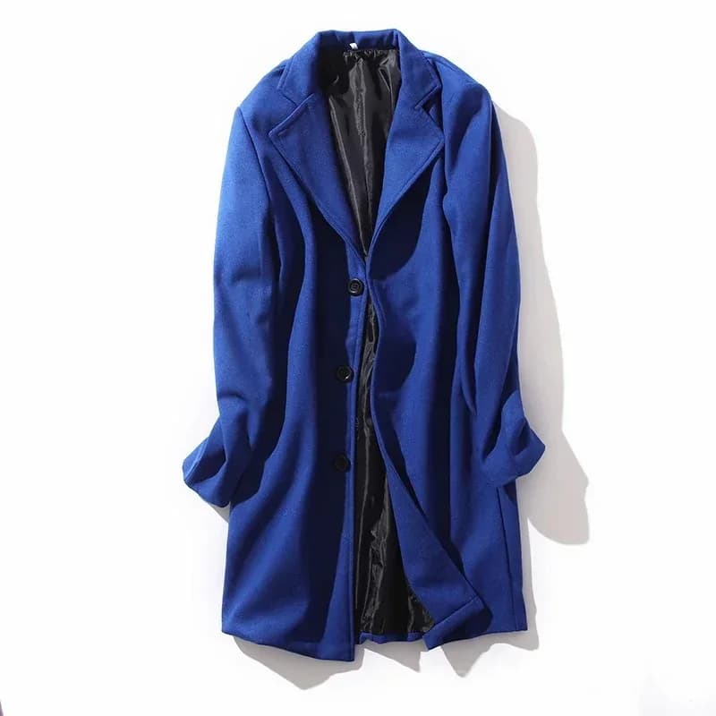 Men's Big & Tall Solid Color Lapel Single-Breasted Coat – M-5XL - View 6