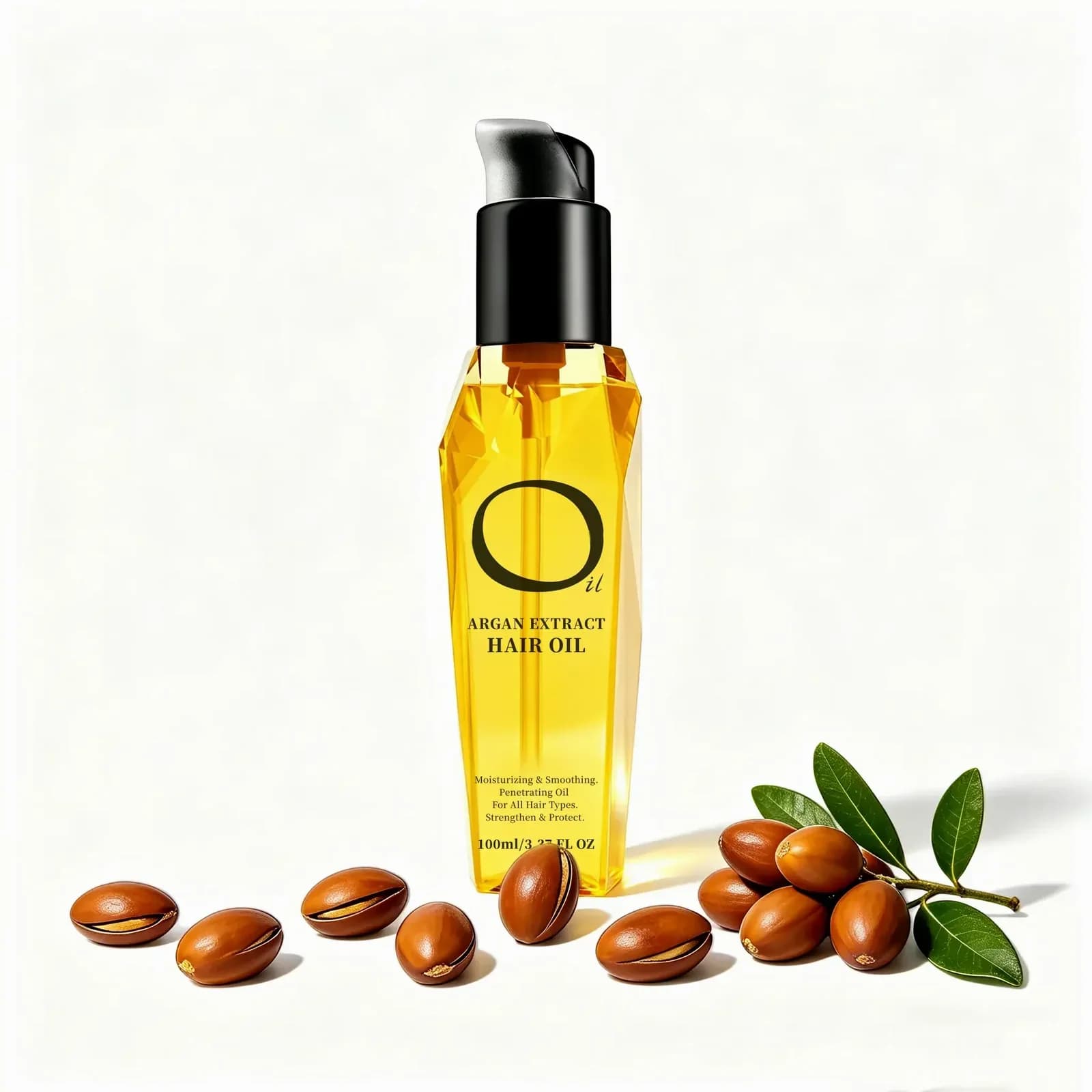 Argan & Coconut Hair Oil 100ml - Lightweight Non-Greasy Serum for Smooth Shine - View 1