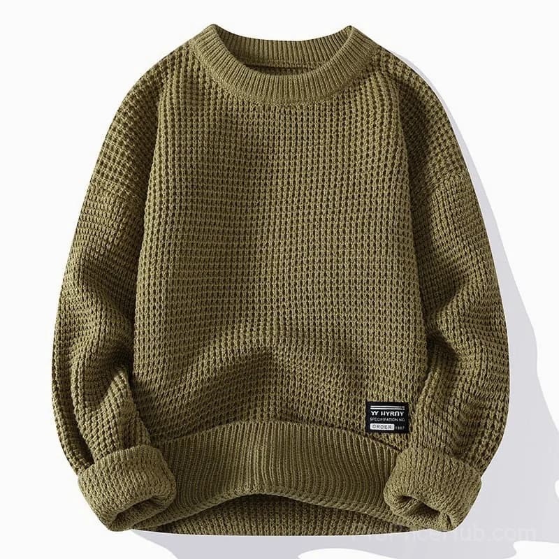 Men's Big & Tall Retro Crewneck Sweater - Thick Knit, Sizes M-3XL - View 9