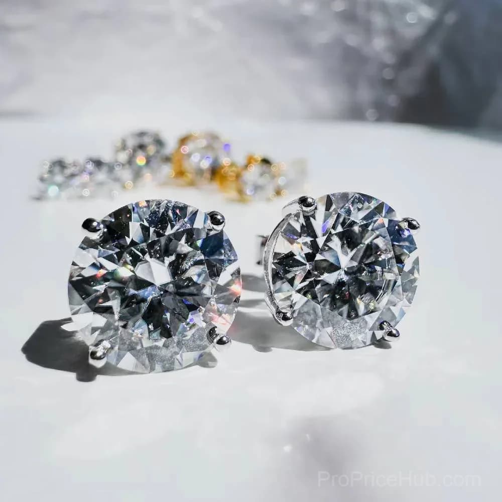 Classic 4-Prong Moissanite Earrings - View 3