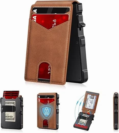 RFID Blocking Minimalist Pop-Up Wallet - Ultra Slim, One-Second Card Eject - View 7