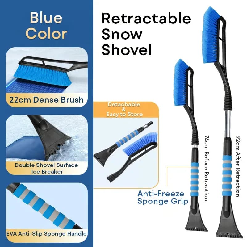 Anti-Scratch Snow and Ice Scraper Tool, -40°F Resistant, Orange - View 2