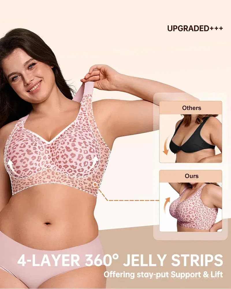 Comfortable Wireless Full Coverage Jelly Smoothing Bra - View 4