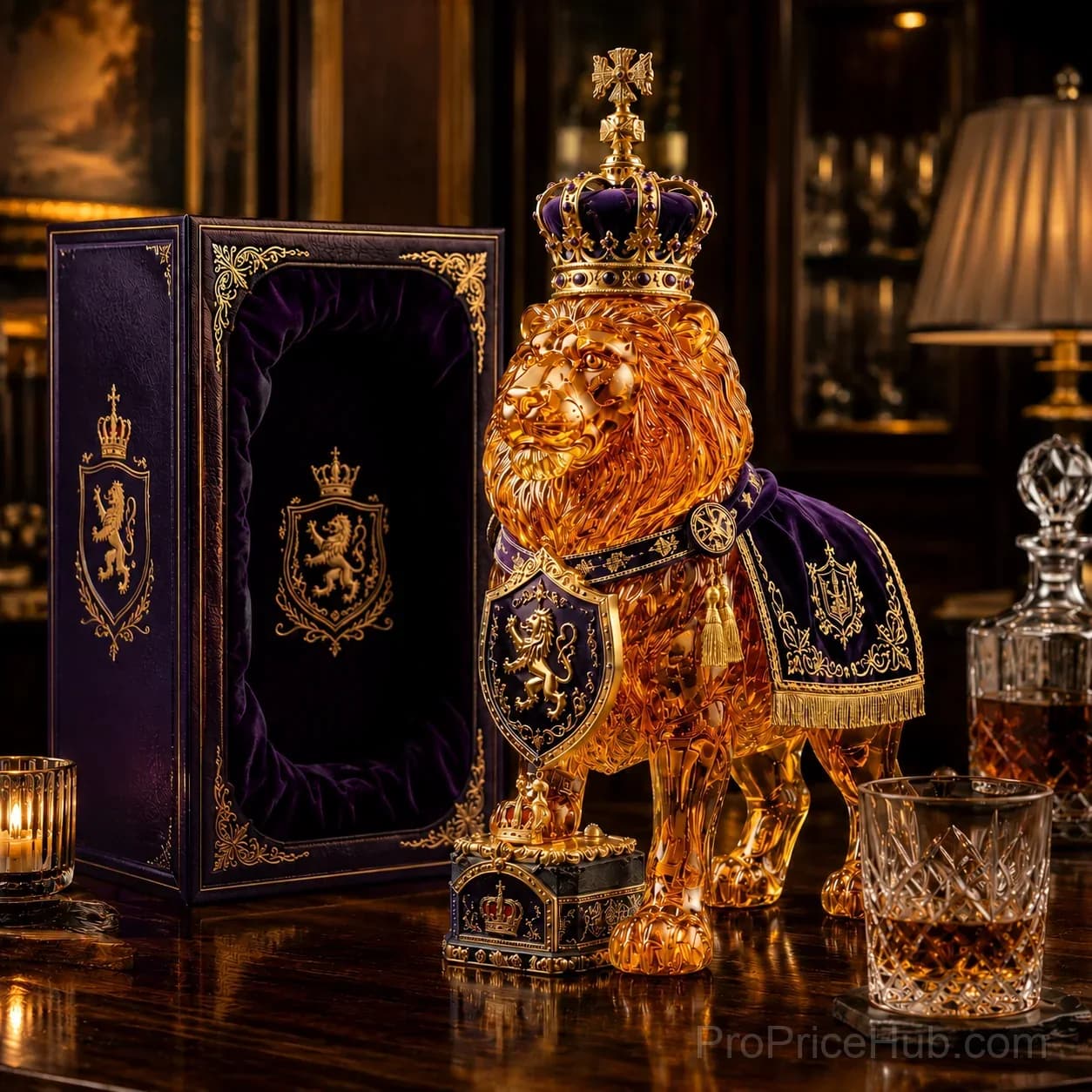 Collectible Crown 87th Anniversary Royal Lion Whiskey Bottle - View 2