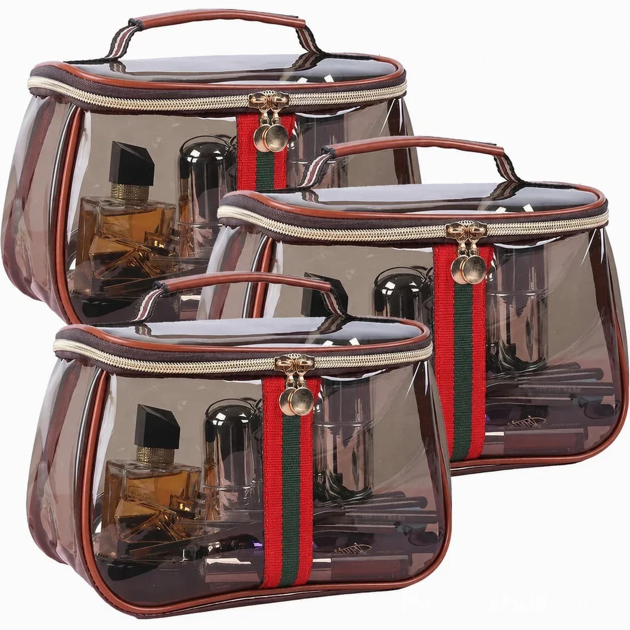 3-Piece Retro Vintage Vanity Bag Set, Large Capacity Makeup Organizer - View 10