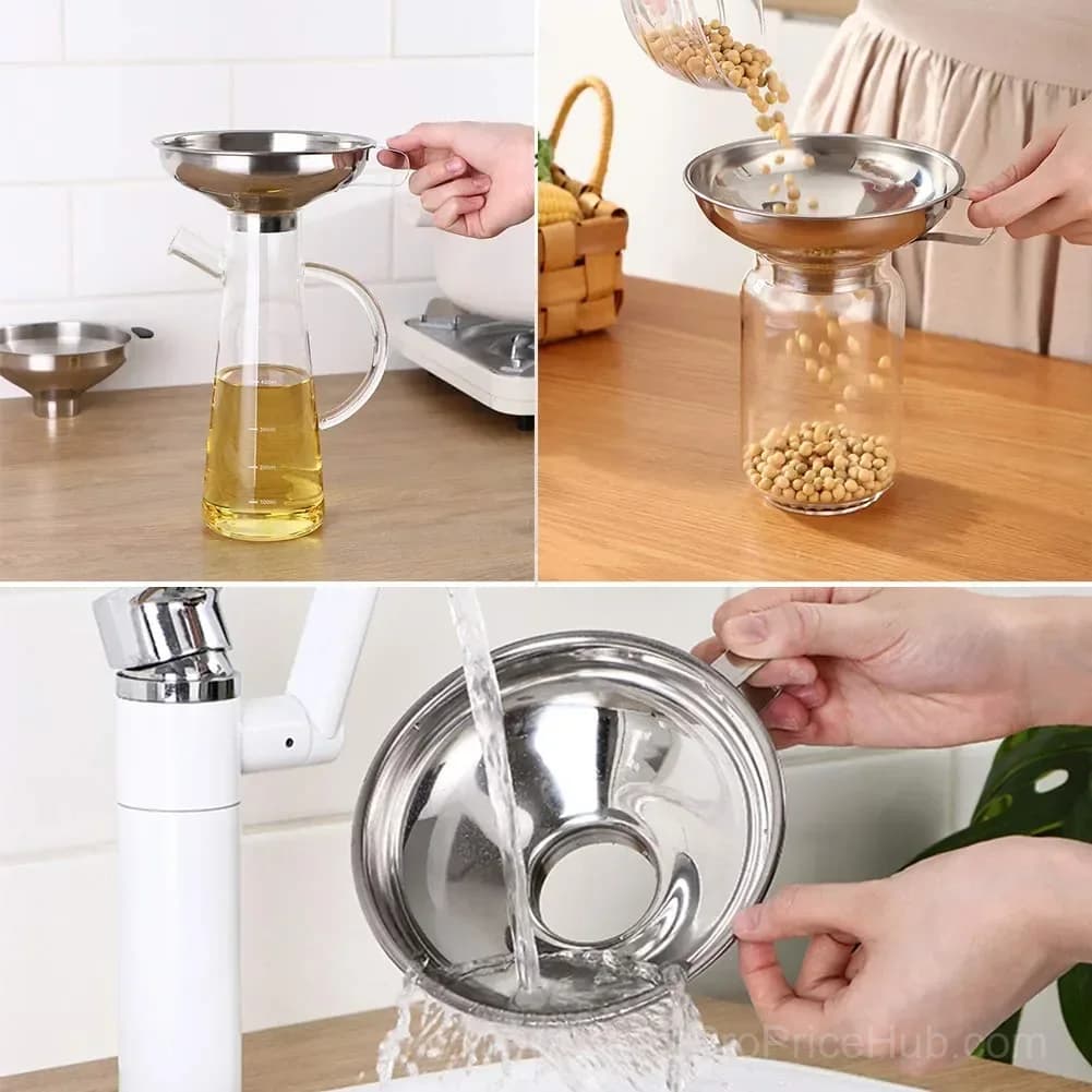 2-Piece Stainless Steel Mason Jar Funnel Set for Wide & Regular Jars - View 6