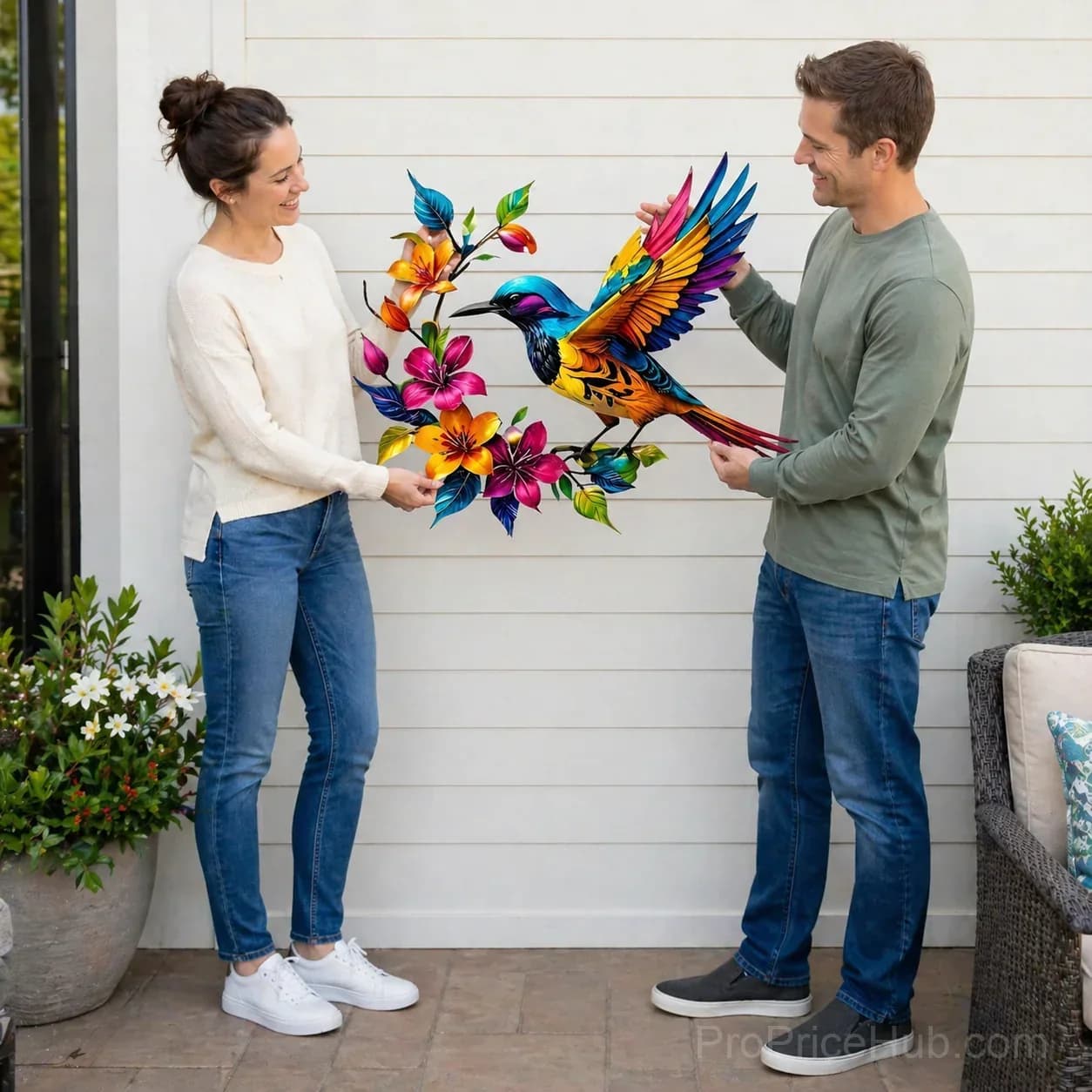 Hummingbird Bloom Metal Garden Wall Art - View 21