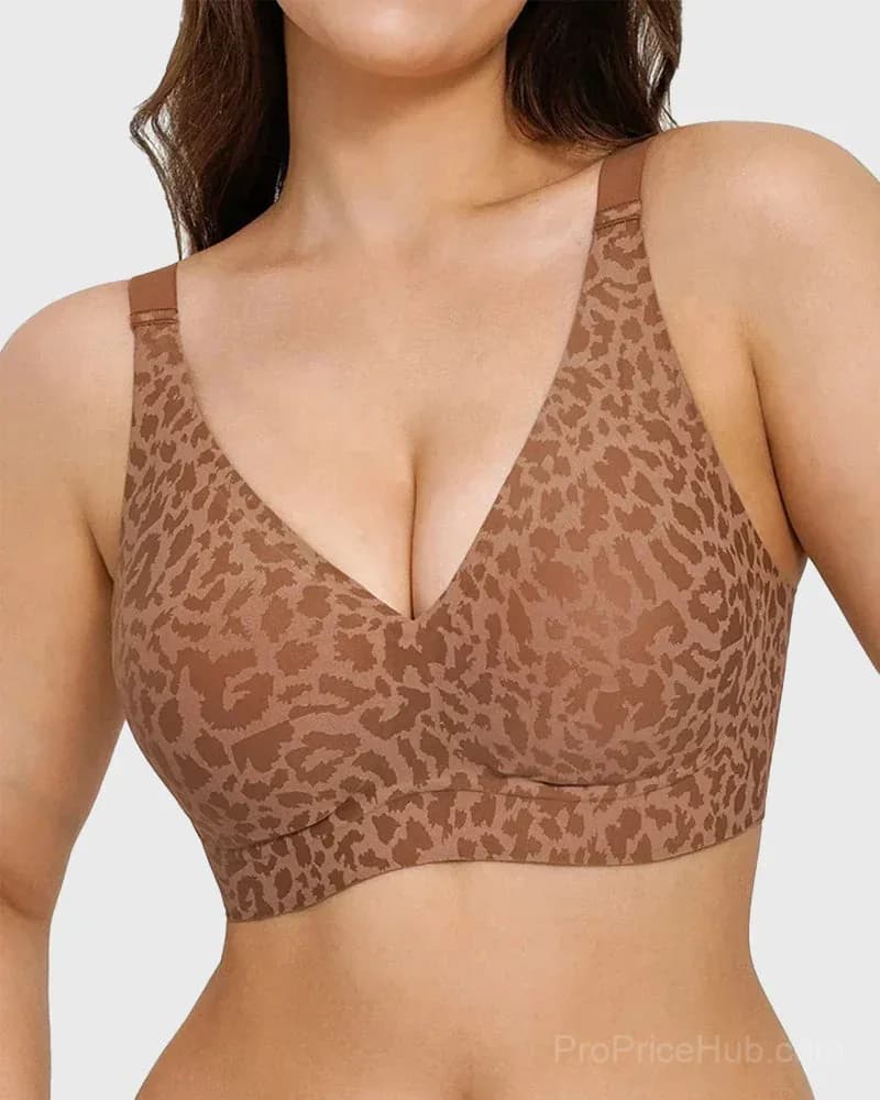 Wireless Leopard V-Neck Contour Bra - View 4