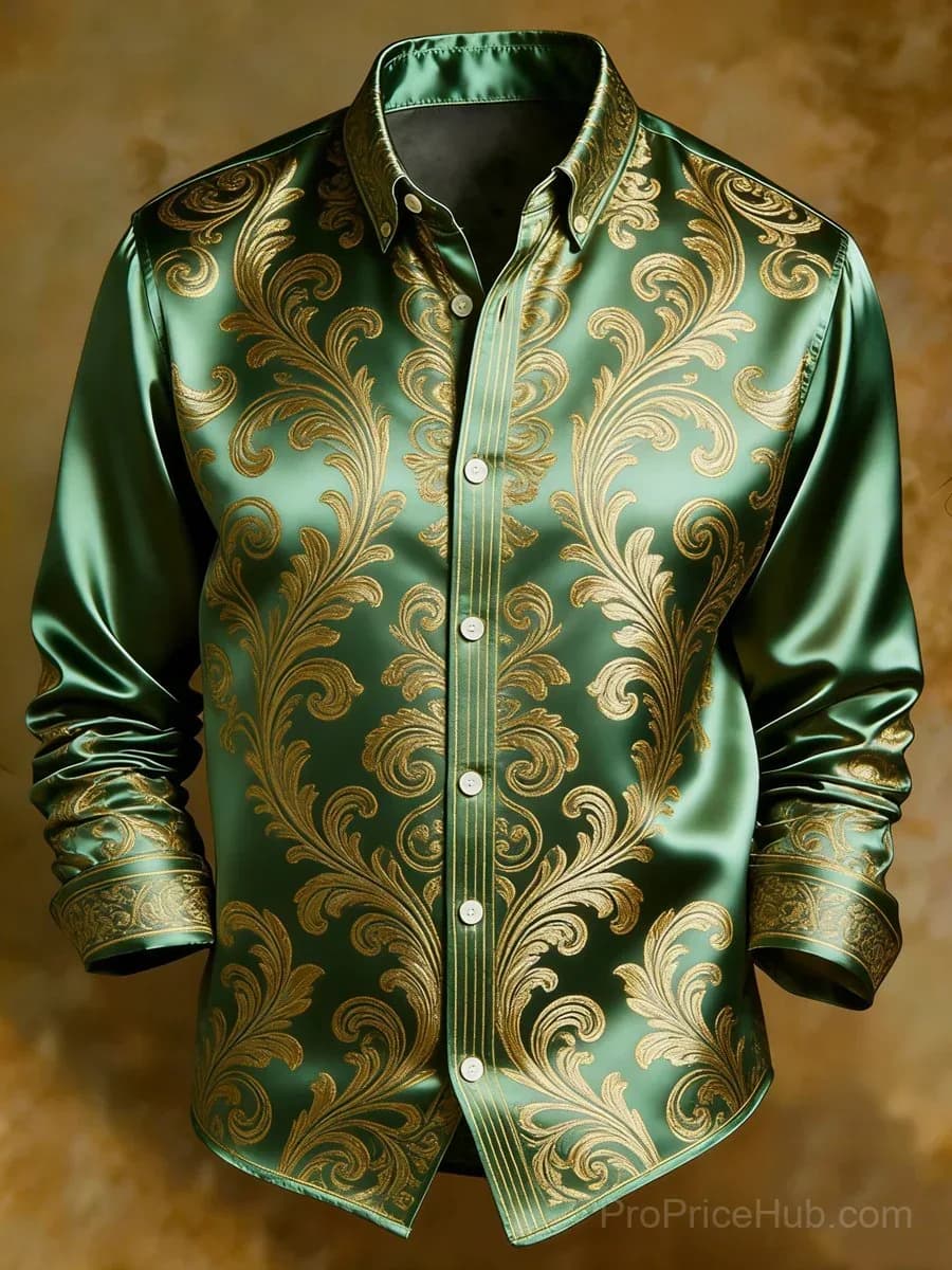 Men's Luxury Business Long-Sleeve Printed Shirt - View 1