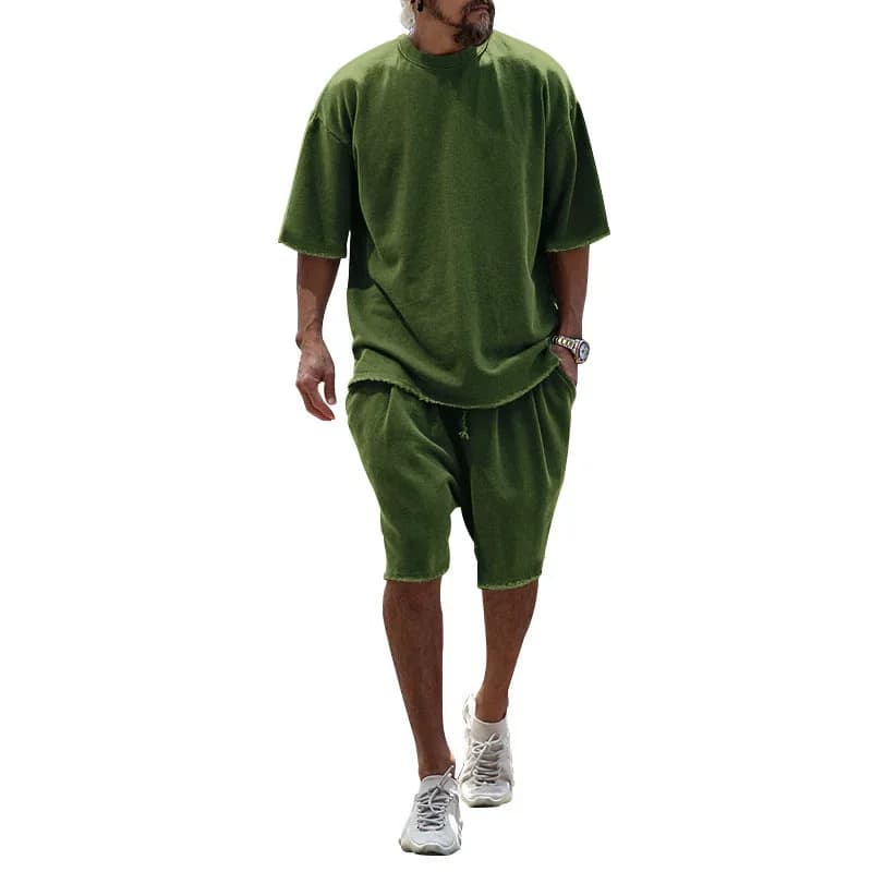 Men's Casual Loose Fit Solid Sports Set (M-8XL) - View 7
