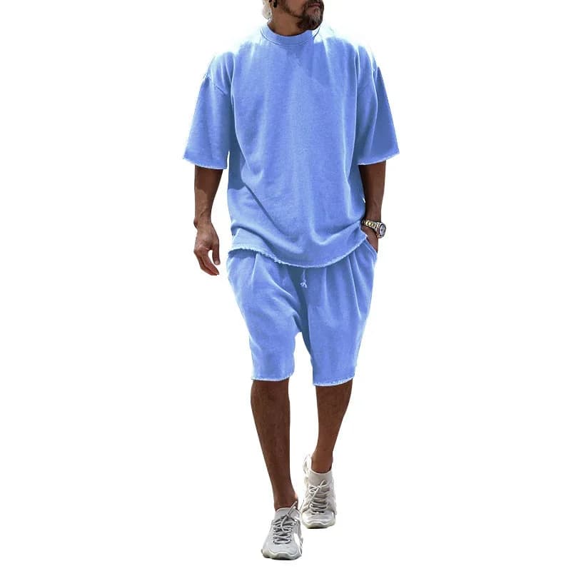 Men's Casual Loose Fit Solid Sports Set (M-8XL) - View 6