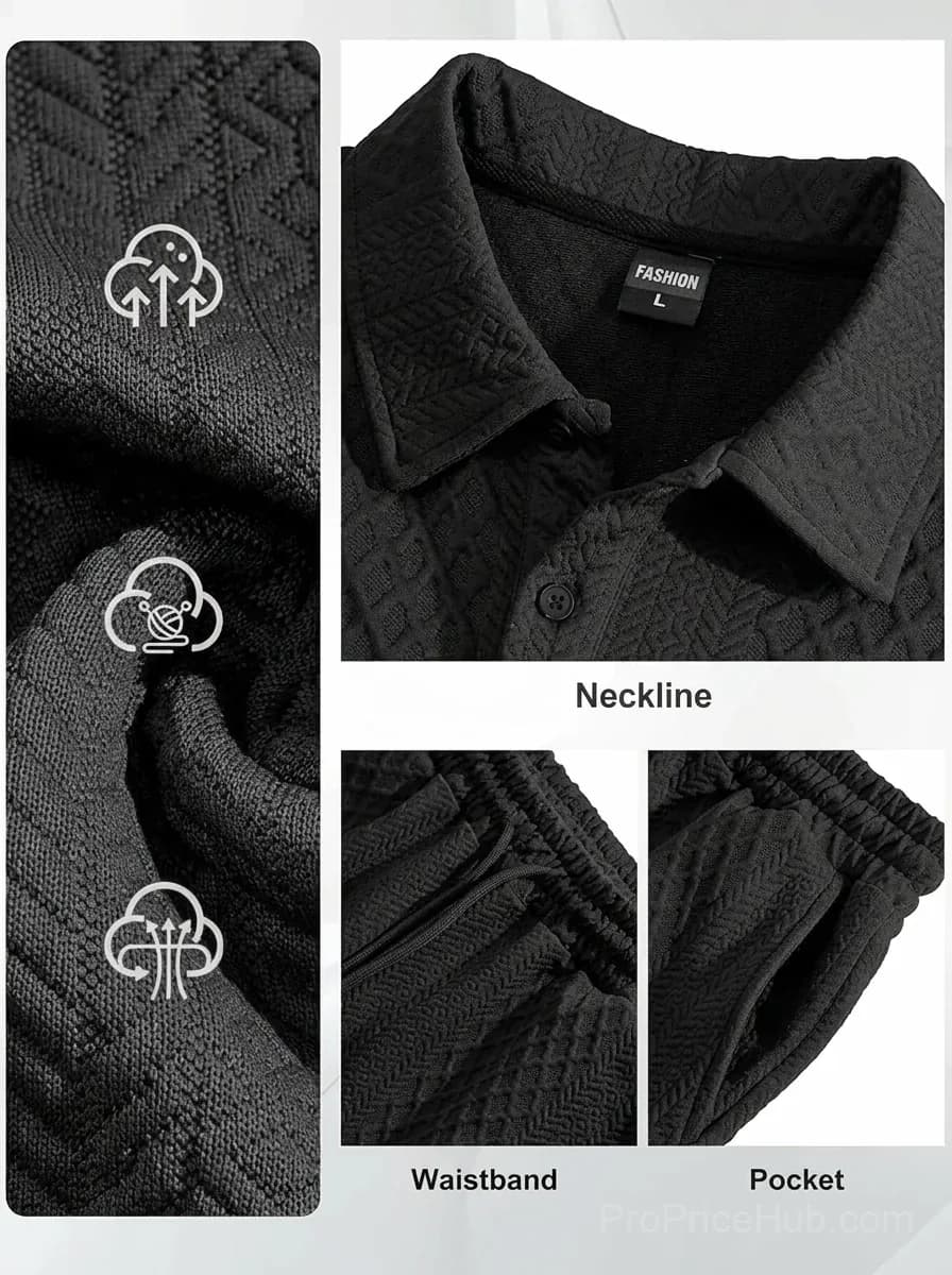 Men's Casual 2-Piece Polo Shirt and Shorts Set - View 12