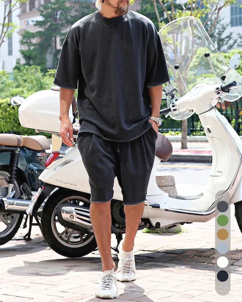 Men's Casual Loose Fit Solid Sports Set (M-8XL) - View 11