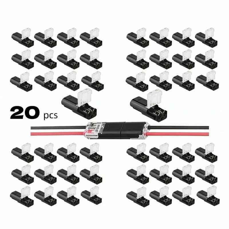 Double-Wire 2-Pin LED Light Strip Plug-in Connector - View 1