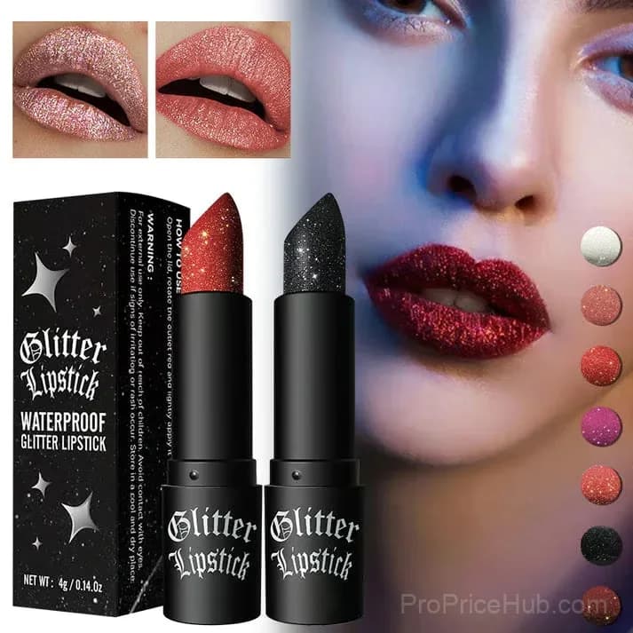 Matte Long-Lasting Lipstick with Fine Glitter - Shade 01 - View 3