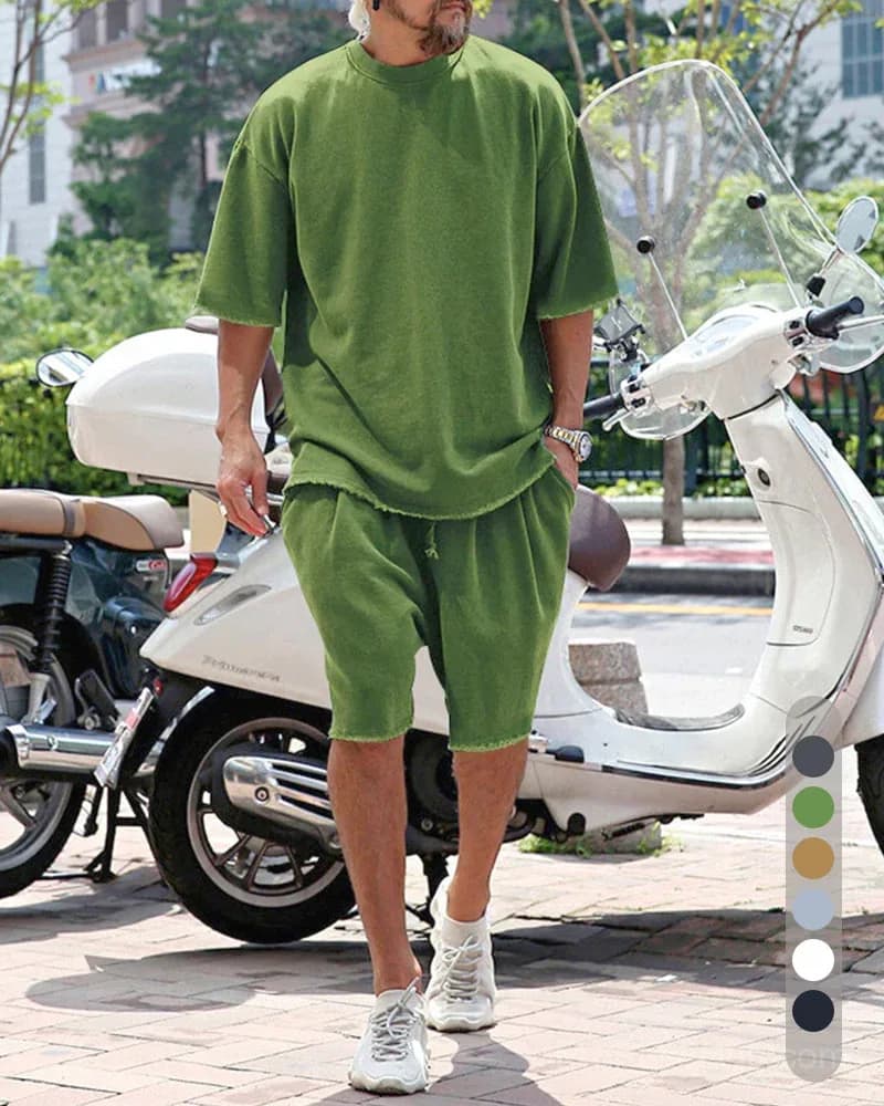 Men's Casual Loose Fit Solid Sports Set (M-8XL) - View 14