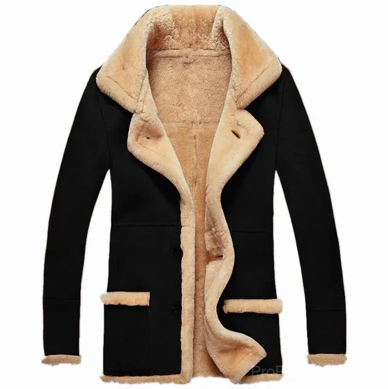 Big & Tall Men's Thickened Plush Lapel Jacket - S-5XL - View 3