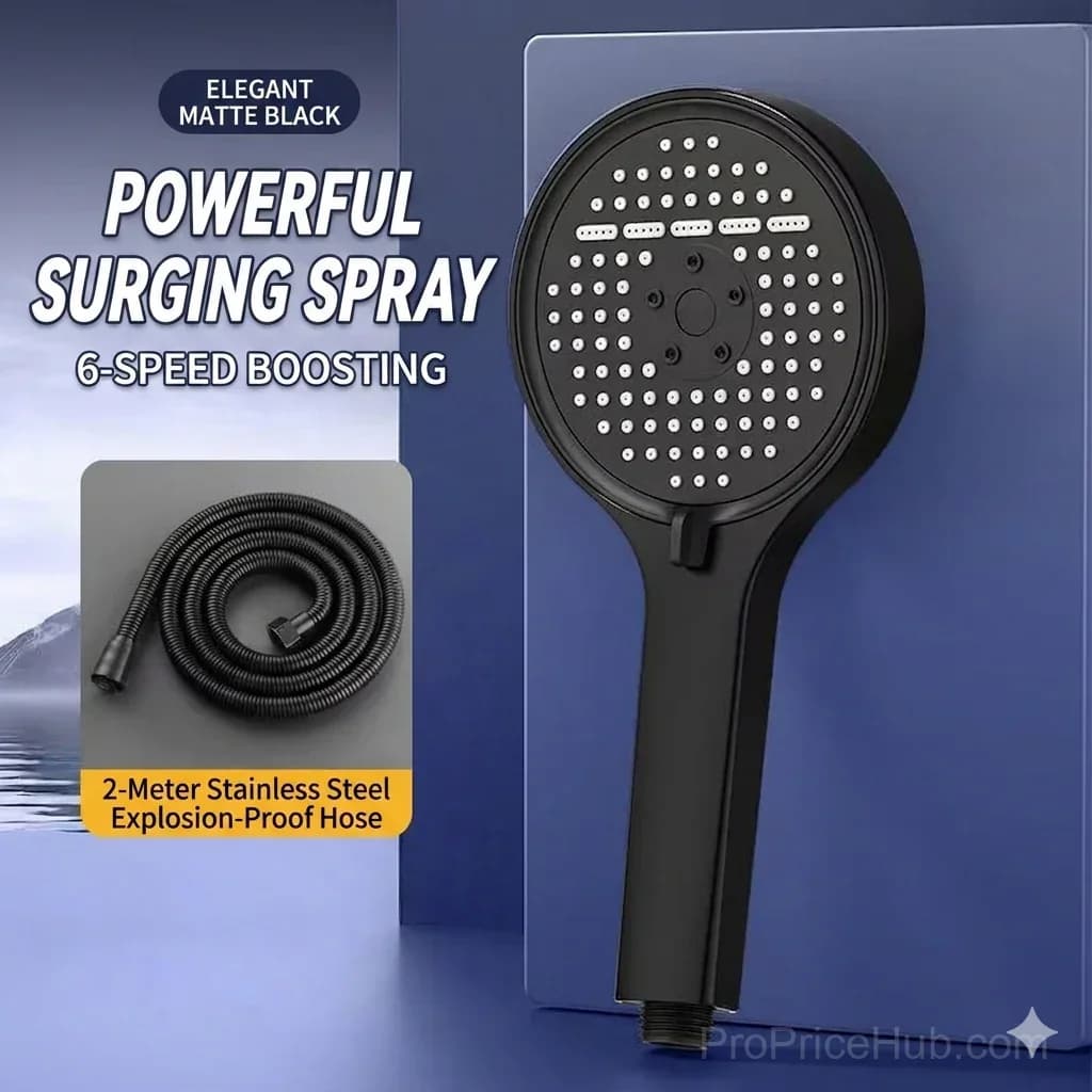 Pressurized Rain Shower Head with 7 Spray Modes - View 10