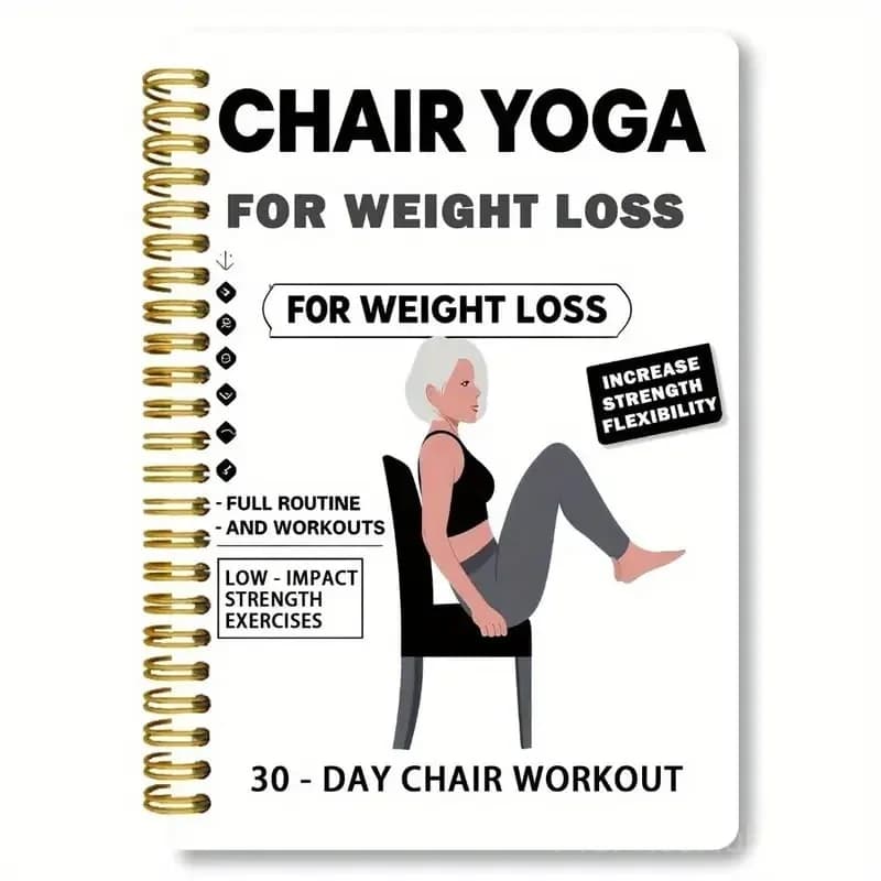 Chair Yoga Weight Loss Spiral-Bound Notebook & Exercise Guide - At-Home Fitness Journal - View 1