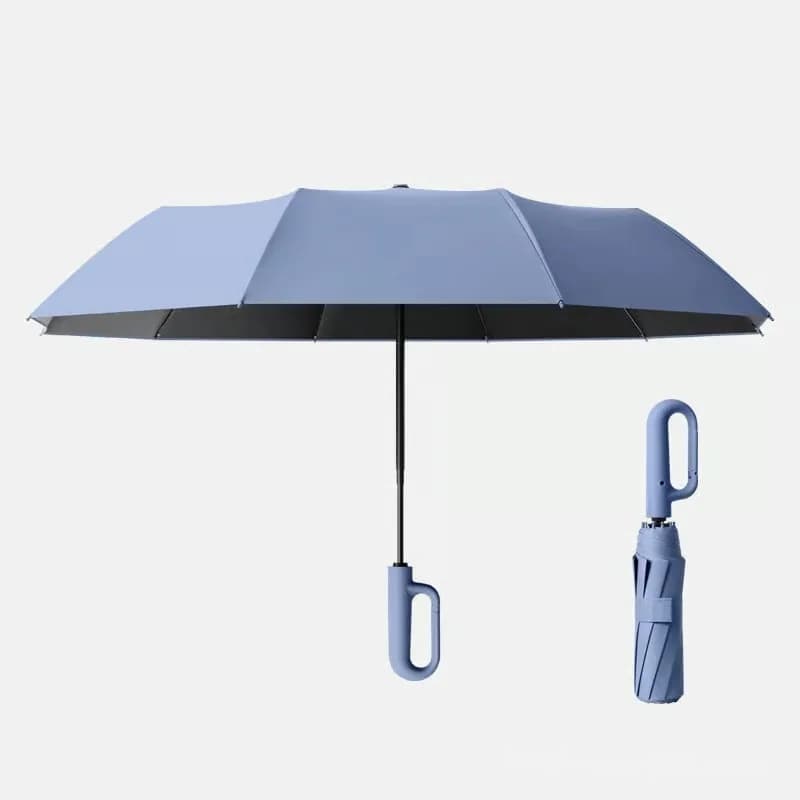 Ring Buckle Windproof Reinforced Umbrella, Beige, 49.2 in - View 3