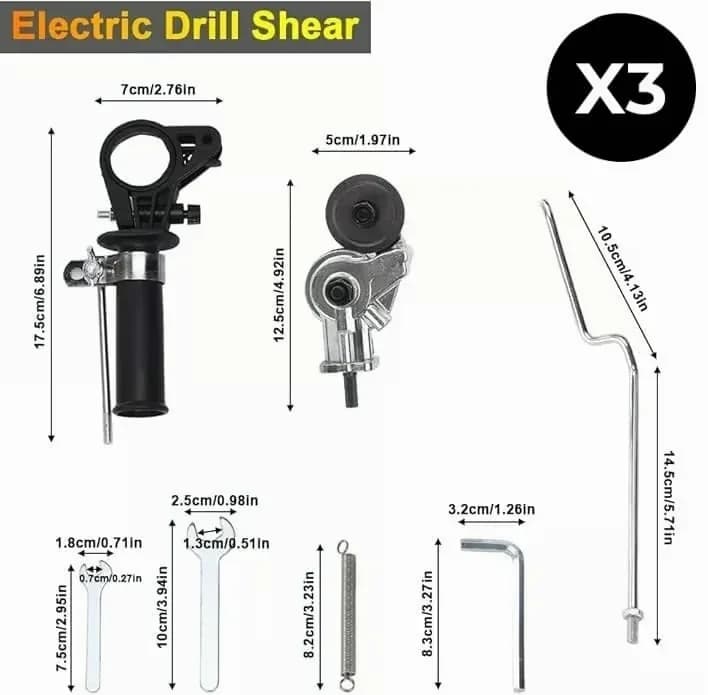Metal Nibbler Drill Attachment Cutting Tool, 1 Set - View 3