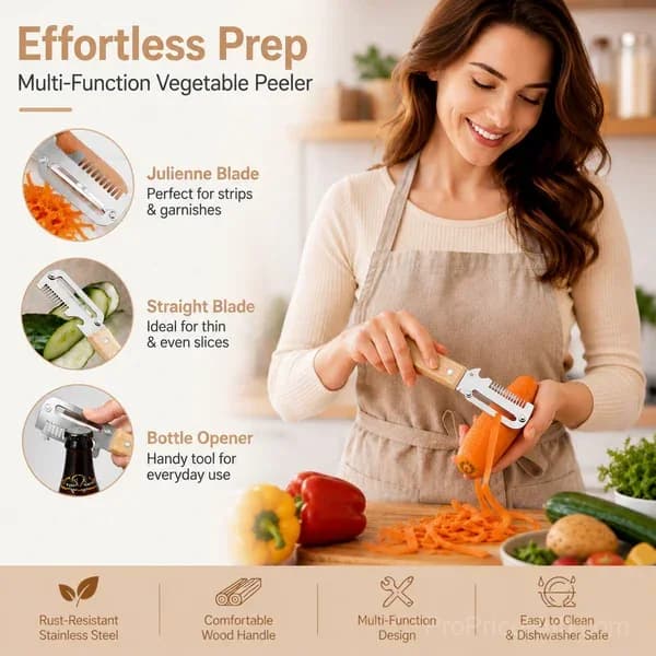 Multi-Function Vegetable Peeler - Kitchen Cutter & Prep Tool - View 1