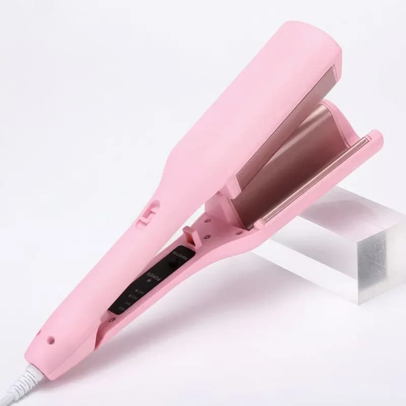 French Wave Curling Iron, Pink, US Plug - View 1