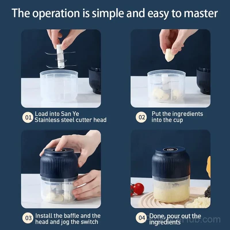 Electric Garlic & Veggie Chopper – Compact Food Prep Tool - View 5