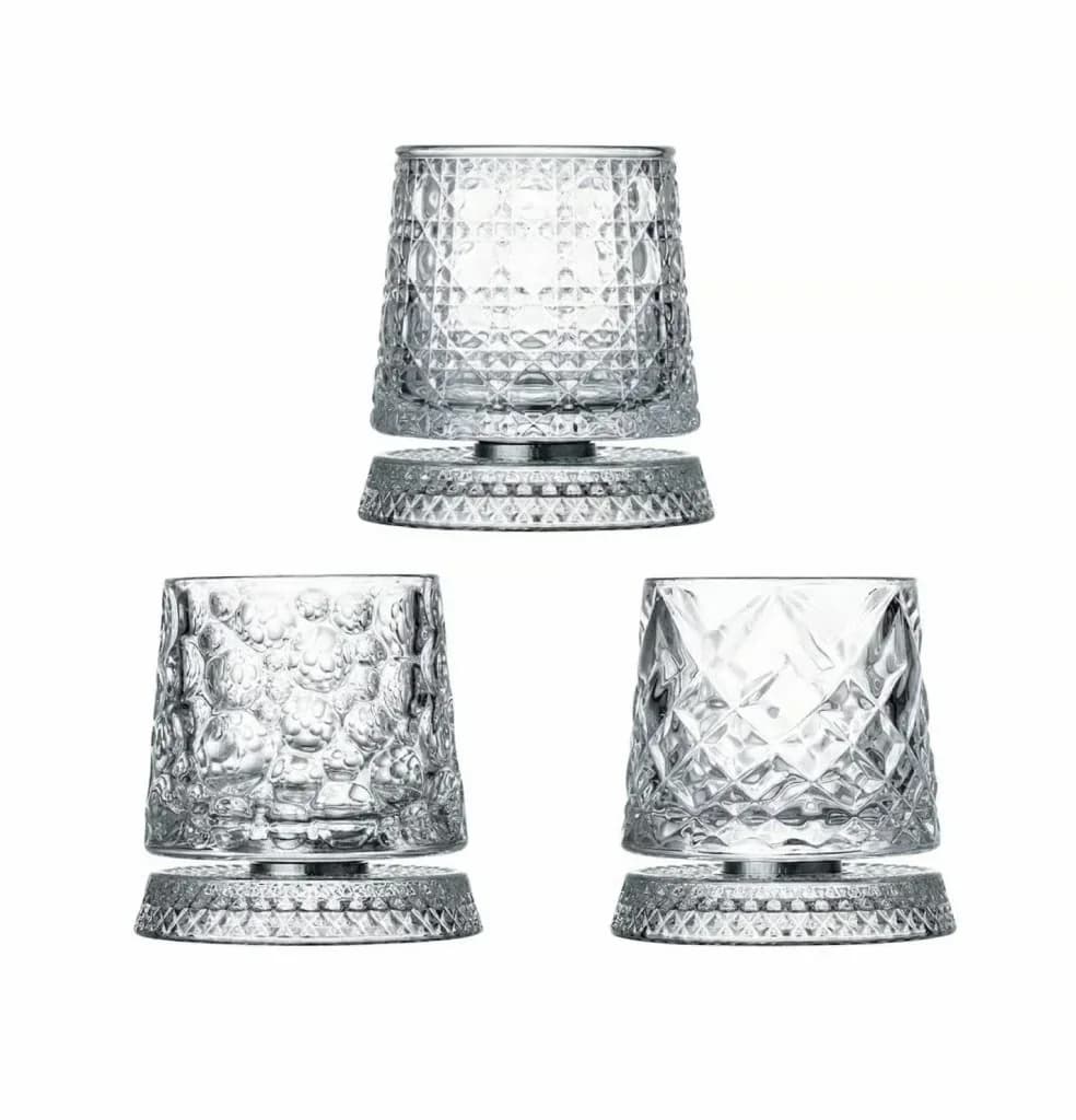 Starry Lattice Spinning Whiskey Glass Tumbler - View 5