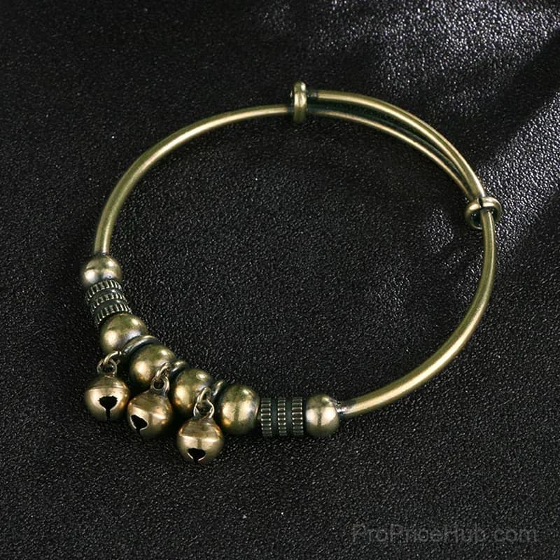 Push-Pull Adjustable Bell Bangle Bracelet - View 1