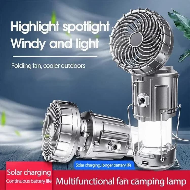 5-in-1 Solar LED Camping Lantern with Fan - View 1