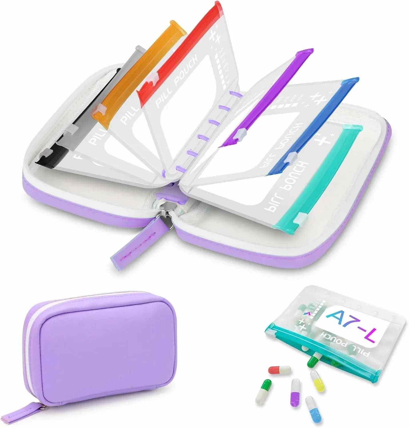Waterproof Pill Pouch Set - 14 Bags for Storage & Organization - View 11