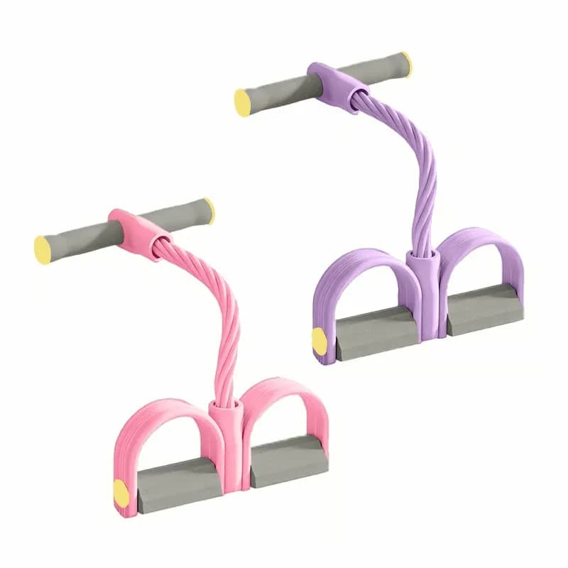 Multifunction Pedal Resistance Bands, Gray Pink/Purple, 2 Pcs - View 1