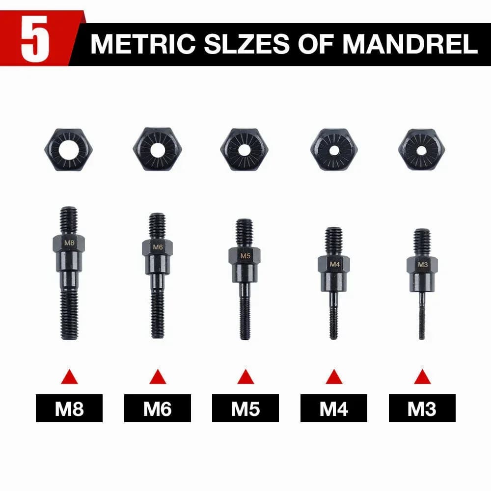 M3-M8 Electric Rivet Gun Adapter Kit - View 4
