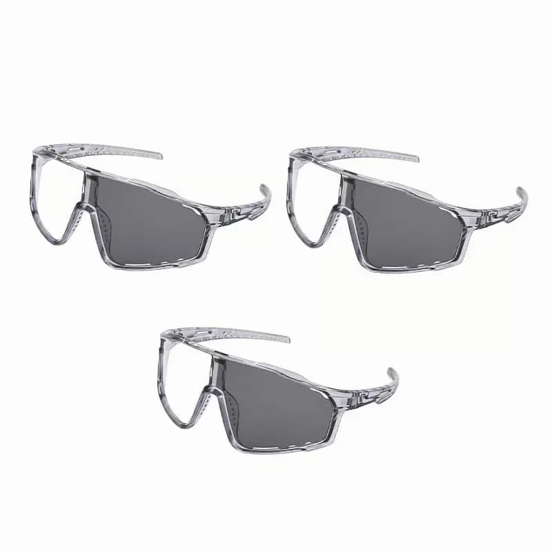Photochromic UV Protection Sports Sunglasses, Transparent Gray - View 7