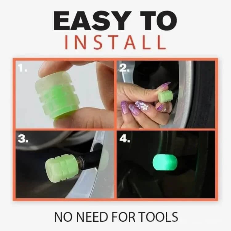 Luminous Tire Valve Stem Caps - Glow in the Dark - View 8