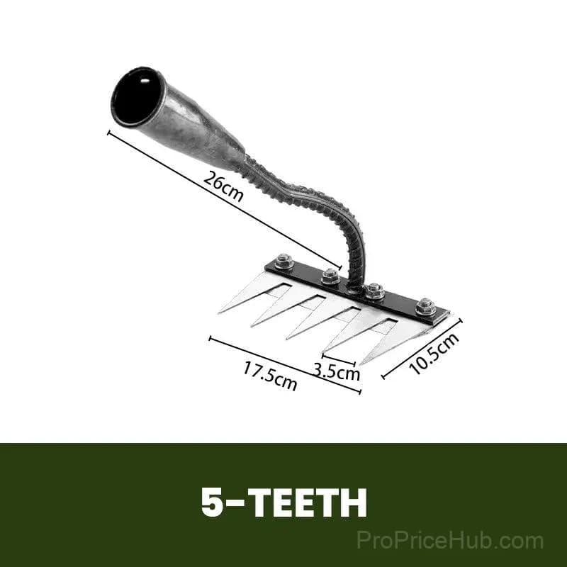5-Tine Carbon Steel Garden Weeding Rake - View 1