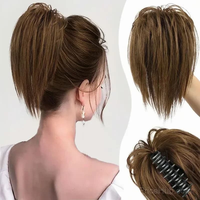Blonde Hair Extension Clip for Messy Ponytail Volume - View 15