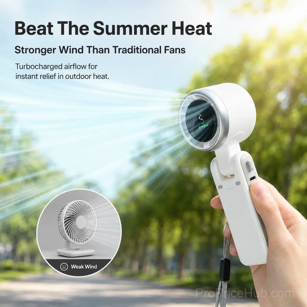 3-In-1 Mini Turbo Fan for Portable Personal Cooling - View 3