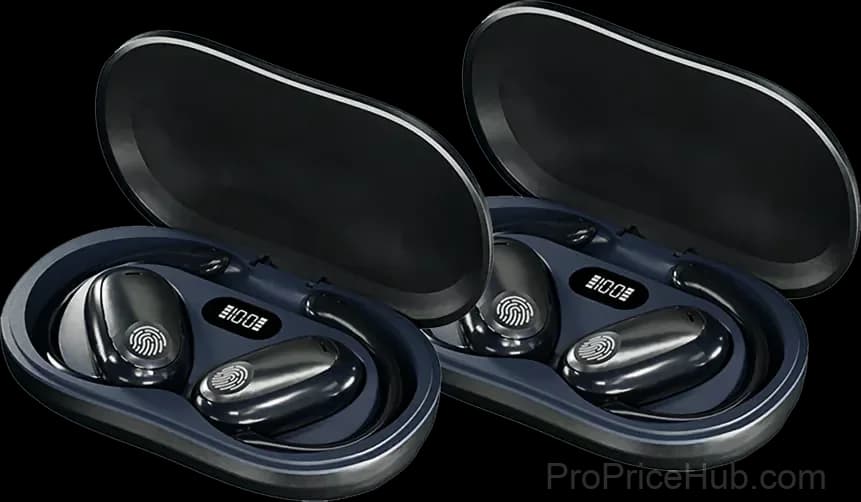 Sporty Hanging Ear Bluetooth Earphones, Black - View 12