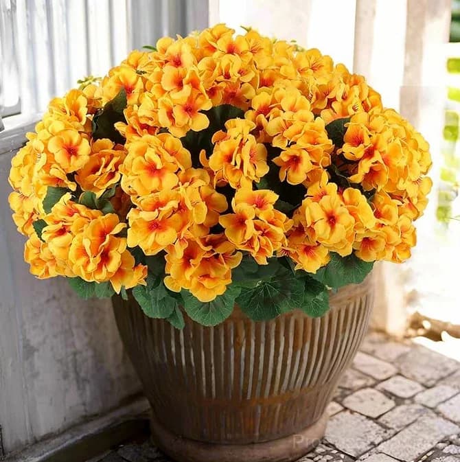 Bundled Artificial Geranium Flowers UV Resistant Outdoor Patio Decor - View 11