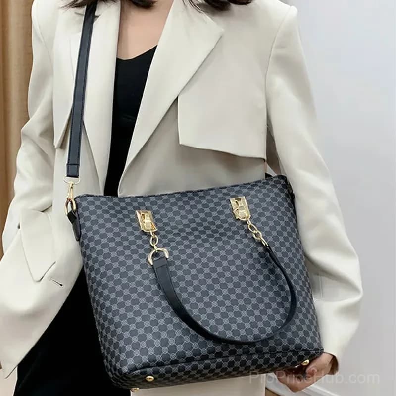 6-in-1 Printed Mother & Baby Shoulder/Crossbody Bag Set, Black - View 4
