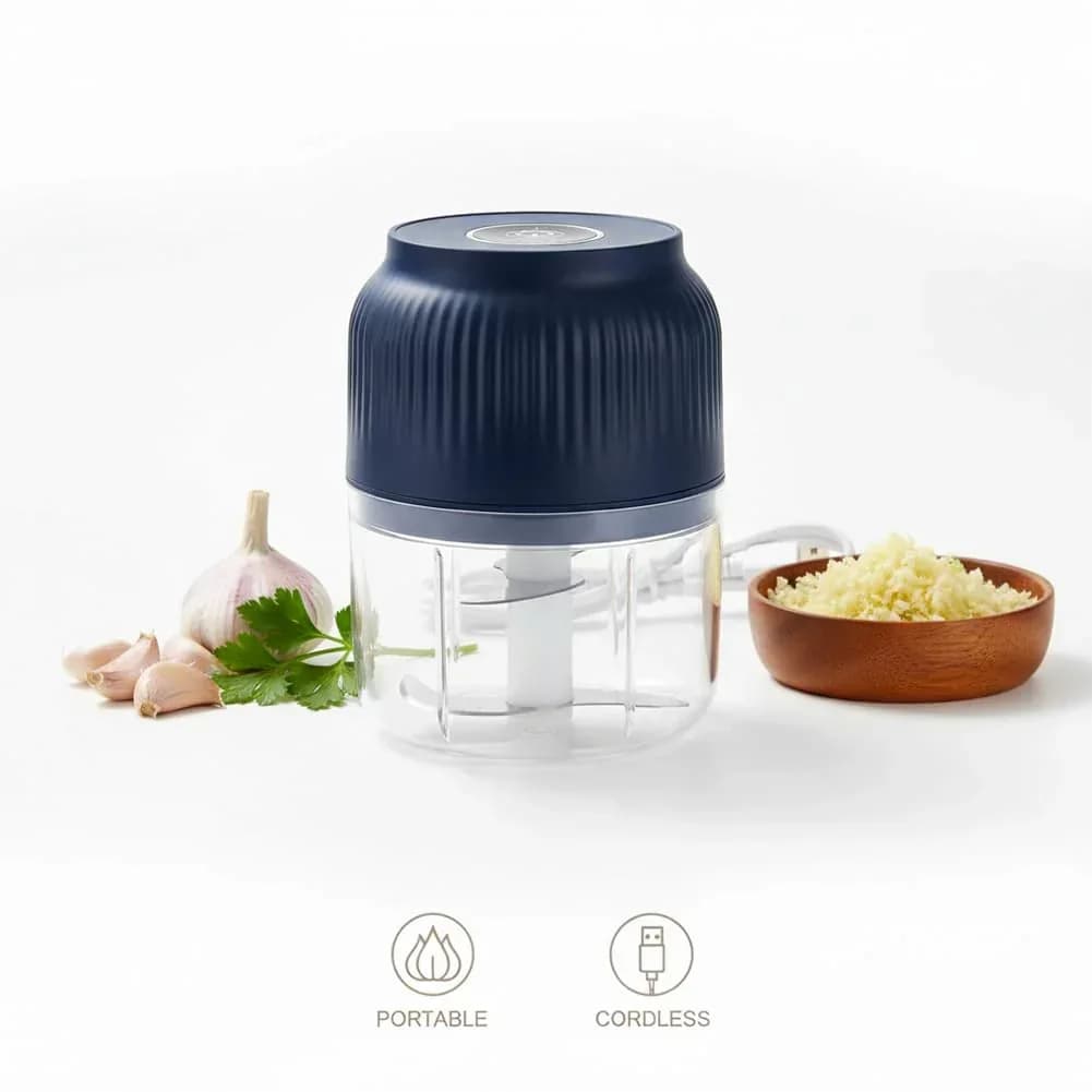 Electric Garlic Chopper - Mini Portable Veggie Cutter - View 6
