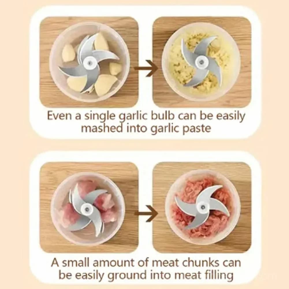 Electric Garlic Chopper - Mini Portable Veggie Cutter - View 8